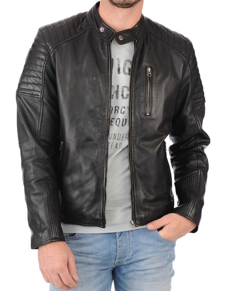 Men Lambskin Genuine Leather Jacket MJ291 freeshipping - SkinOutfit