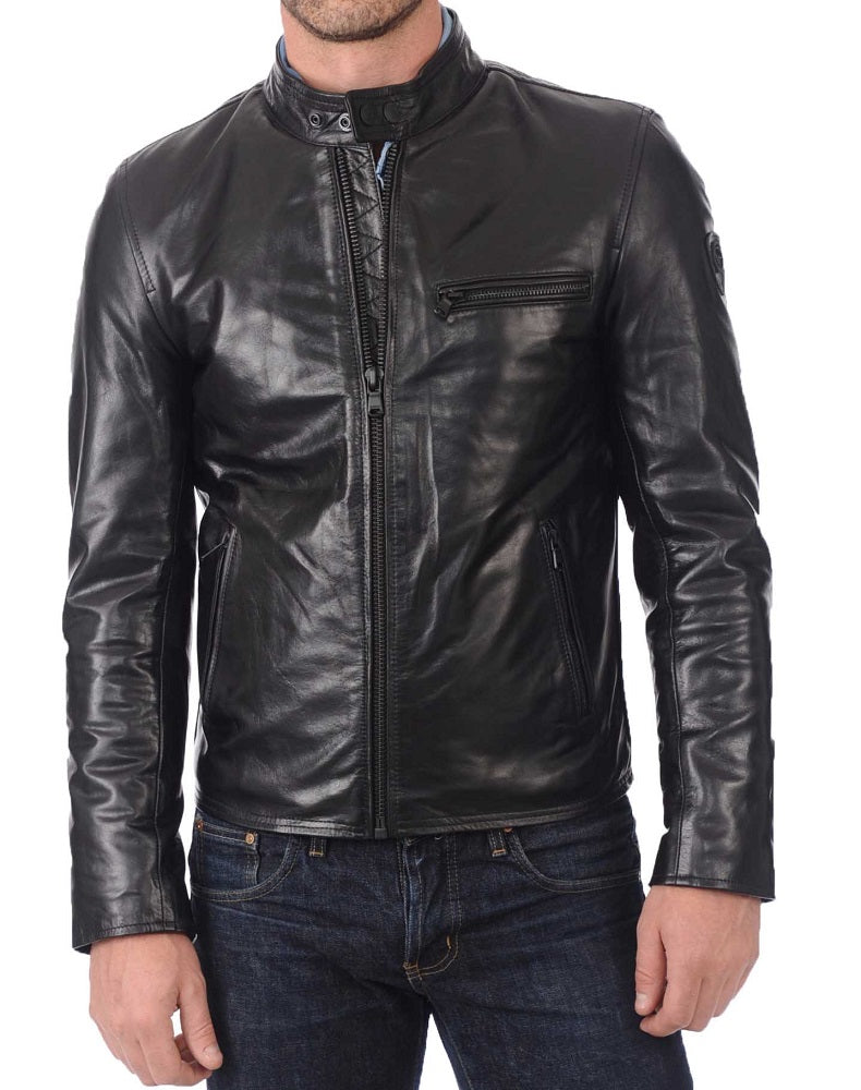 Men Lambskin Genuine Leather Jacket MJ293 freeshipping - SkinOutfit