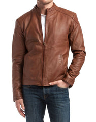 Men Lambskin Genuine Leather Jacket MJ303 freeshipping - SkinOutfit