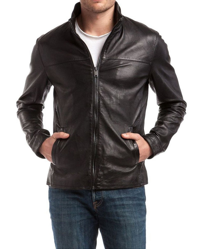 Men Lambskin Genuine Leather Jacket MJ304 freeshipping - SkinOutfit