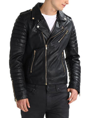 Men Lambskin Genuine Leather Jacket MJ307 freeshipping - SkinOutfit