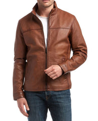 Men Lambskin Genuine Leather Jacket MJ309 freeshipping - SkinOutfit