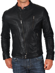 Men Lambskin Genuine Leather Jacket MJ 30 SkinOutfit