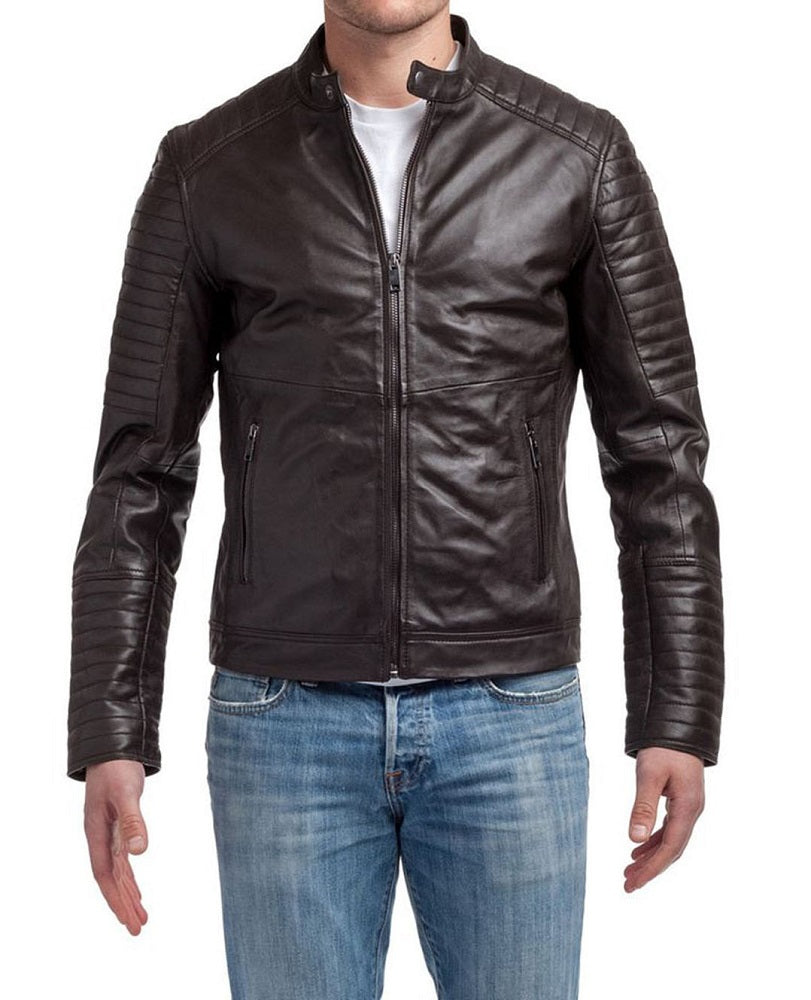Men Lambskin Genuine Leather Jacket MJ310 freeshipping - SkinOutfit