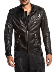 Men Lambskin Genuine Leather Jacket MJ311 freeshipping - SkinOutfit