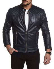 Men Lambskin Genuine Leather Jacket MJ313 freeshipping - SkinOutfit