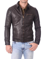 Men Lambskin Genuine Leather Jacket MJ317 freeshipping - SkinOutfit