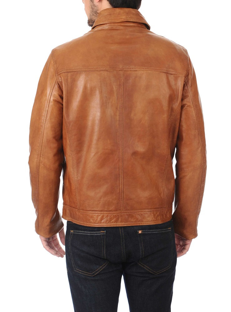 Men Lambskin Genuine Leather Jacket MJ326 freeshipping - SkinOutfit