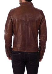 Men Lambskin Genuine Leather Jacket MJ327 freeshipping - SkinOutfit