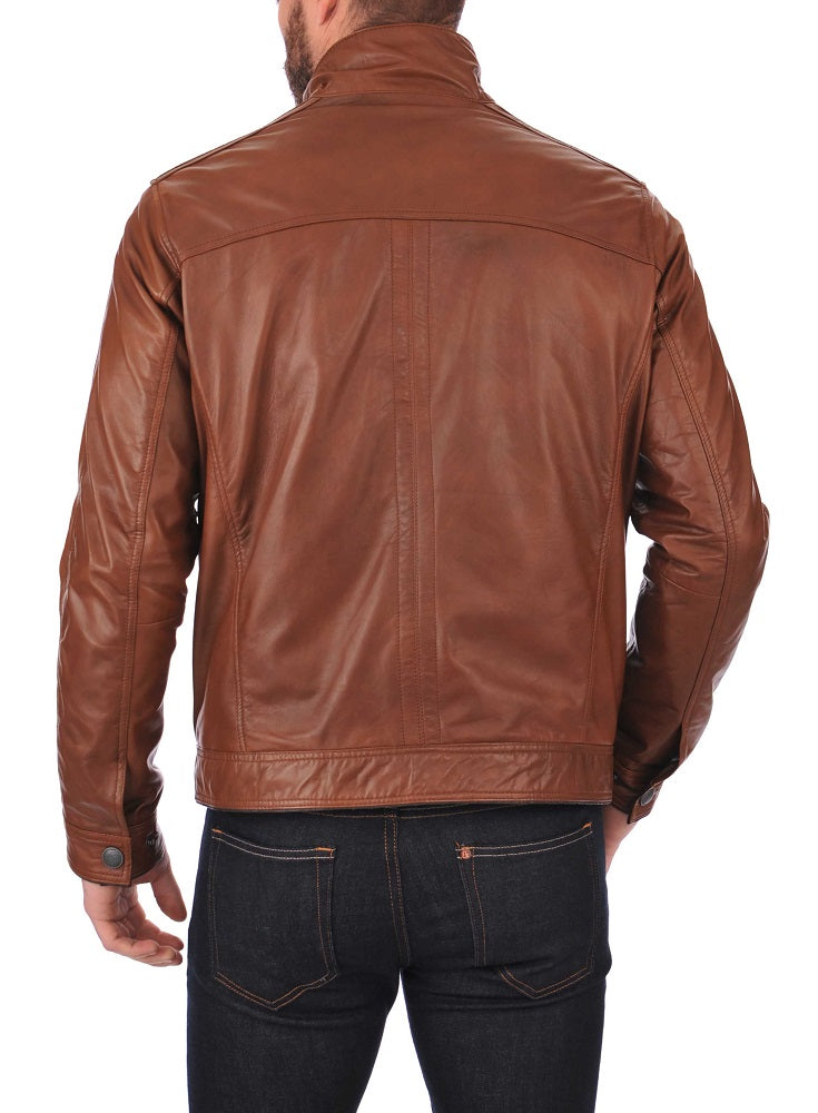 Men Lambskin Genuine Leather Jacket MJ329 freeshipping - SkinOutfit