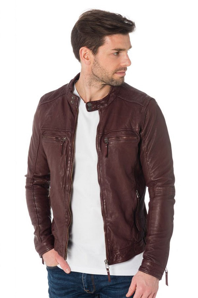 Men Genuine Leather Jacket MJ 32 freeshipping - SkinOutfit