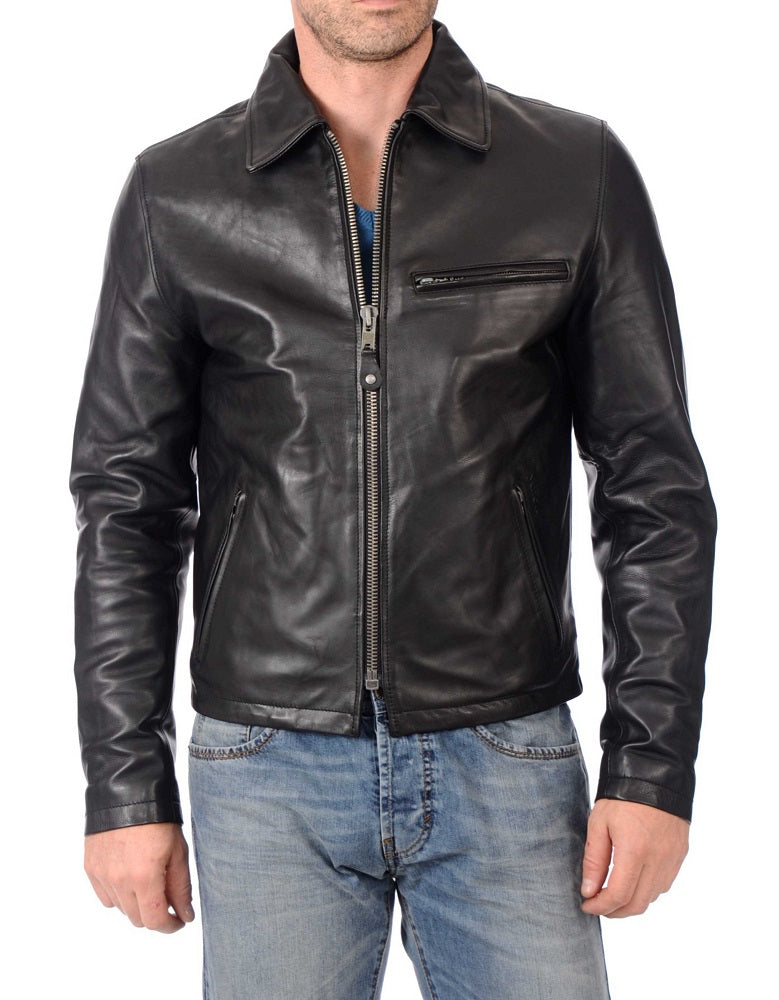 Men Lambskin Genuine Leather Jacket MJ331 freeshipping - SkinOutfit