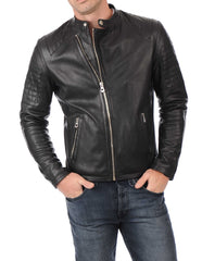Men Lambskin Genuine Leather Jacket MJ334 freeshipping - SkinOutfit