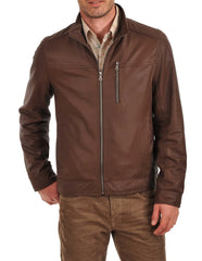 Men Lambskin Genuine Leather Jacket MJ336 freeshipping - SkinOutfit