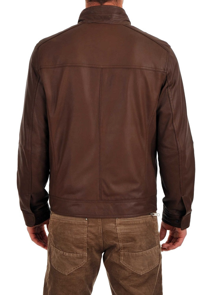 Men Lambskin Genuine Leather Jacket MJ336 freeshipping - SkinOutfit