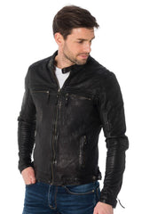 Men Genuine Leather Jacket MJ 33 freeshipping - SkinOutfit