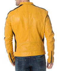 Men Lambskin Genuine Leather Jacket MJ 33 freeshipping - SkinOutfit