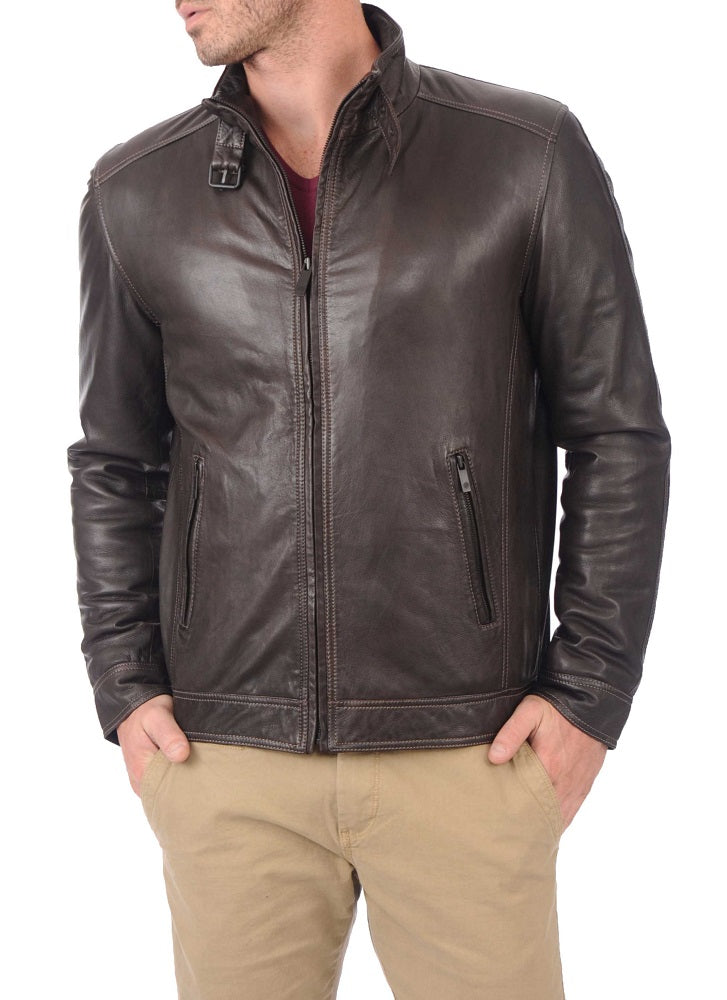 Men Lambskin Genuine Leather Jacket MJ341 freeshipping - SkinOutfit