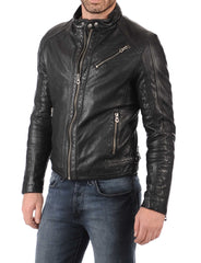 Men Lambskin Genuine Leather Jacket MJ343 freeshipping - SkinOutfit