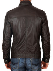 Men Lambskin Genuine Leather Jacket MJ 34 freeshipping - SkinOutfit