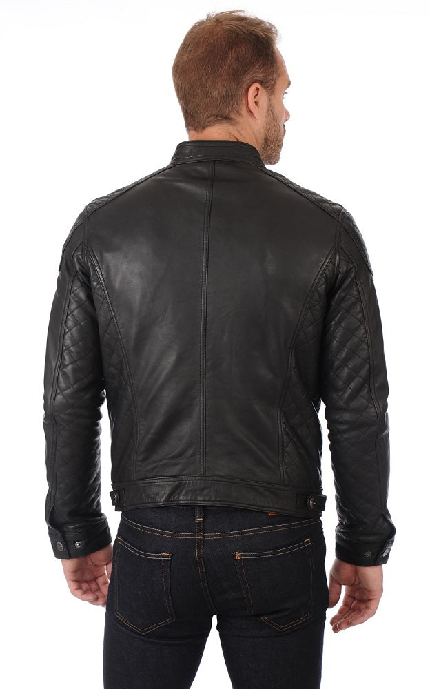Men Genuine Leather Jacket MJ 34 freeshipping - SkinOutfit