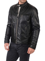 Men Lambskin Genuine Leather Jacket MJ350 freeshipping - SkinOutfit