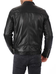Men Lambskin Genuine Leather Jacket MJ350 freeshipping - SkinOutfit