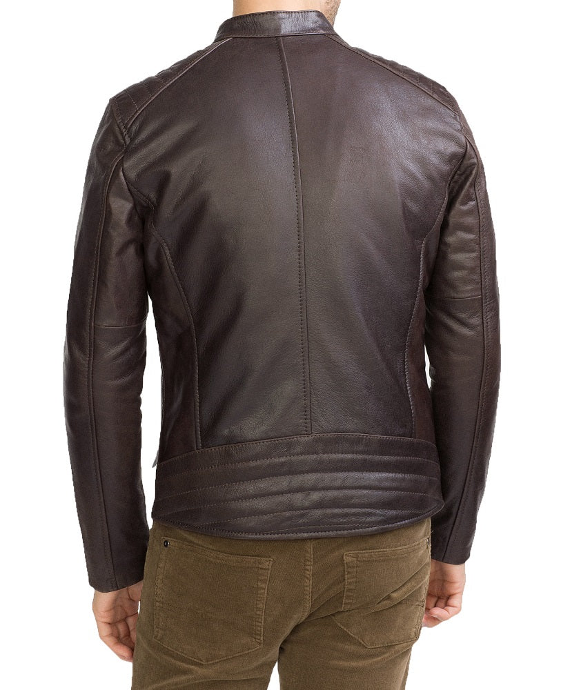 Men Lambskin Genuine Leather Jacket MJ351 freeshipping - SkinOutfit