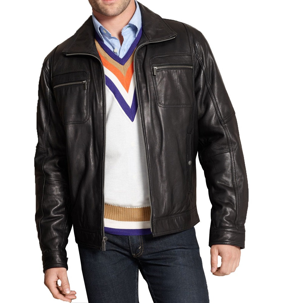 Men Lambskin Genuine Leather Jacket MJ355 freeshipping - SkinOutfit