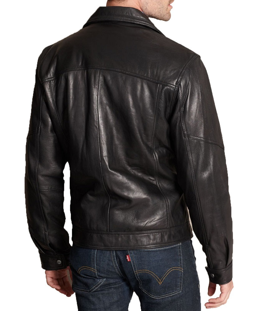 Men Lambskin Genuine Leather Jacket MJ355 freeshipping - SkinOutfit