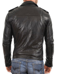 Men Lambskin Genuine Leather Jacket MJ 35 freeshipping - SkinOutfit