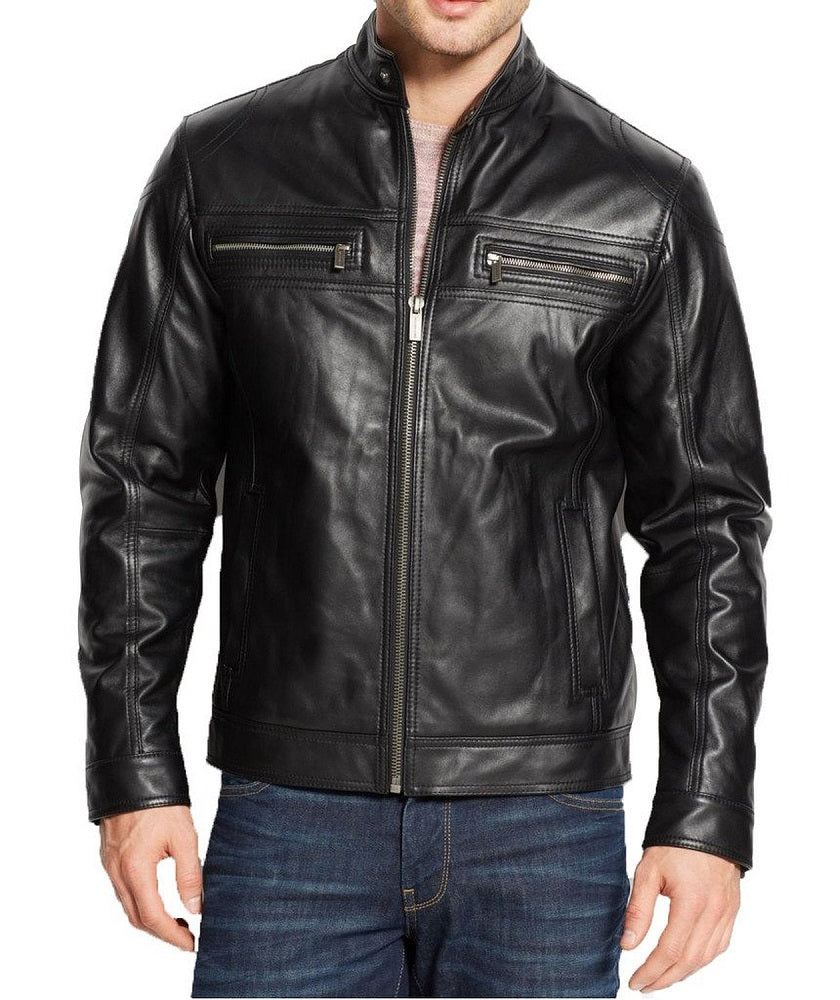 Men Lambskin Genuine Leather Jacket MJ360 freeshipping - SkinOutfit