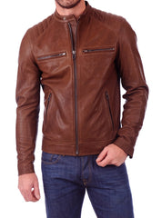 Men Lambskin Genuine Leather Jacket MJ361 freeshipping - SkinOutfit