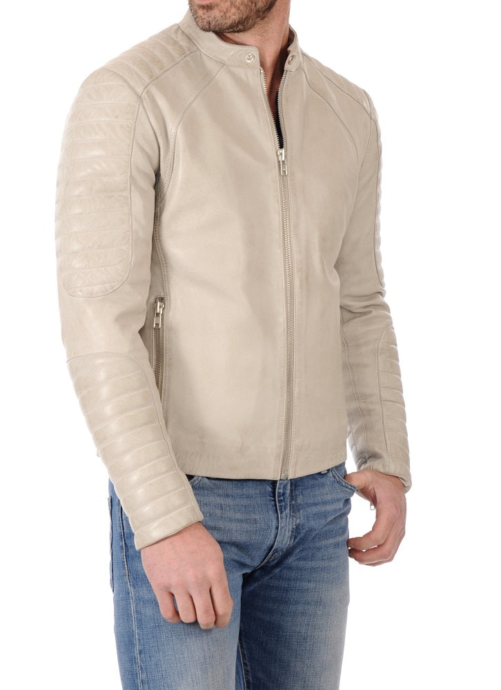 Men Lambskin Genuine Leather Jacket MJ362 freeshipping - SkinOutfit