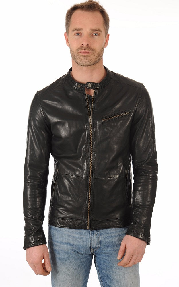 Men Genuine Leather Jacket MJ 36 freeshipping - SkinOutfit