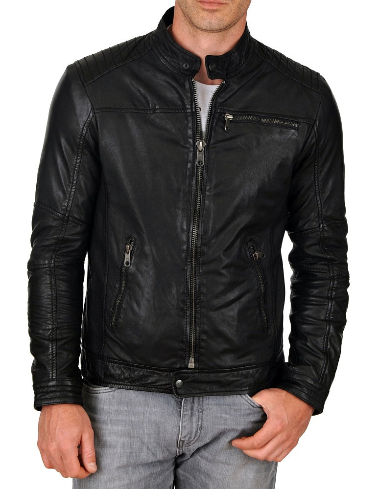 Men Lambskin Genuine Leather Jacket MJ 36 freeshipping - SkinOutfit