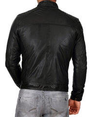 Men Lambskin Genuine Leather Jacket MJ 36 freeshipping - SkinOutfit