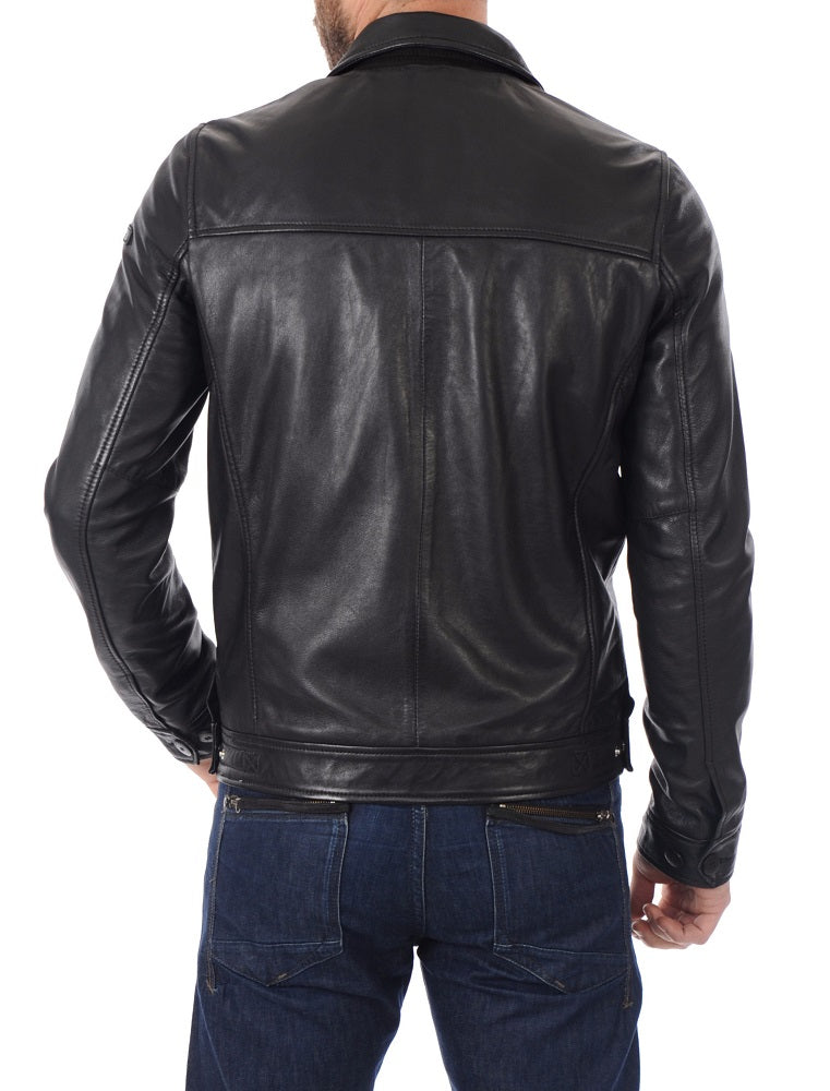 Men Lambskin Genuine Leather Jacket MJ372 freeshipping - SkinOutfit