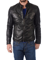 Men Lambskin Genuine Leather Jacket MJ373 freeshipping - SkinOutfit