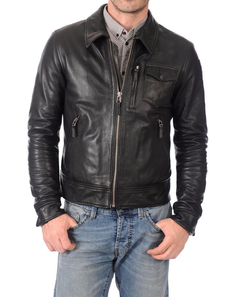 Men Lambskin Genuine Leather Jacket MJ374 freeshipping - SkinOutfit