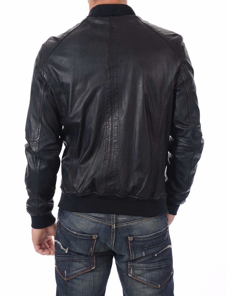 Men Lambskin Genuine Leather Jacket MJ376 freeshipping - SkinOutfit