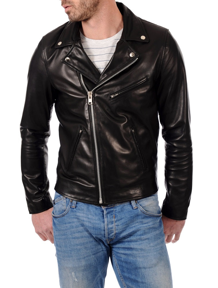 Men Lambskin Genuine Leather Jacket MJ479 freeshipping - SkinOutfit
