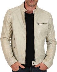 Men Lambskin Genuine Leather Jacket MJ380 freeshipping - SkinOutfit