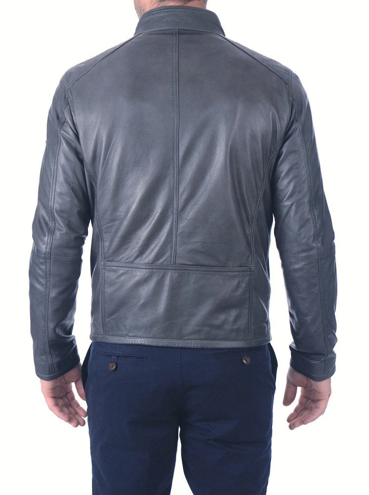 Men Lambskin Genuine Leather Jacket MJ382 freeshipping - SkinOutfit