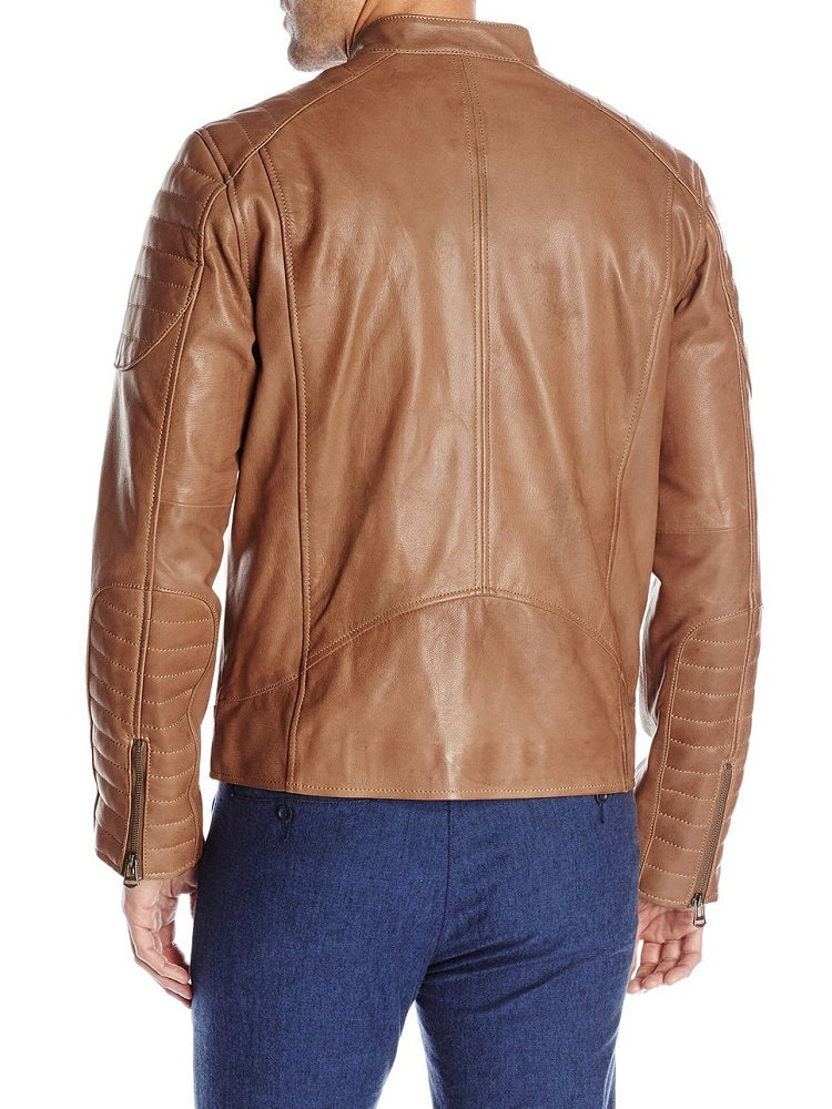 Men Lambskin Genuine Leather Jacket MJ387 freeshipping - SkinOutfit