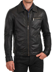 Men Lambskin Genuine Leather Jacket MJ 38 freeshipping - SkinOutfit
