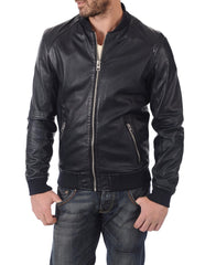 Men Lambskin Genuine Leather Jacket MJ391 freeshipping - SkinOutfit