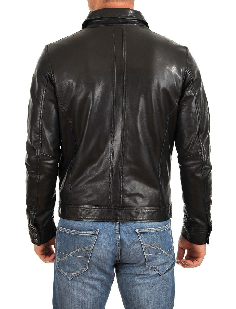 Men Lambskin Genuine Leather Jacket MJ393 freeshipping - SkinOutfit