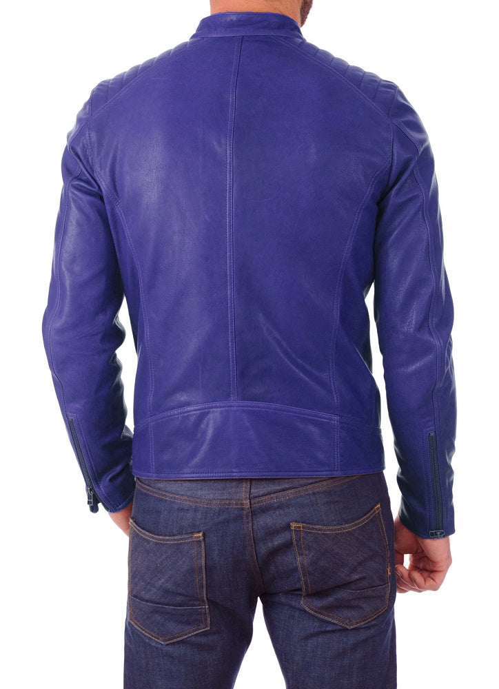 Men Lambskin Genuine Leather Jacket MJ395 freeshipping - SkinOutfit