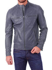 Men Lambskin Genuine Leather Jacket MJ396 freeshipping - SkinOutfit